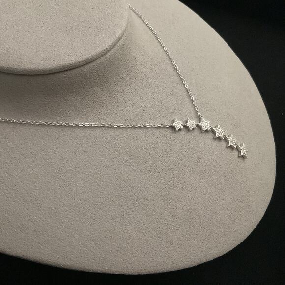Beautiful Falling Star Necklace w/ Genuine GRA Certified Moissanite 18”-20”-NEW - Picture 2 of 12